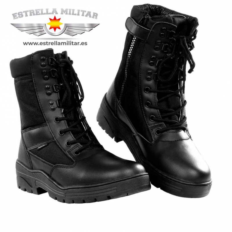 Imagen de Botas Militares SNIPER negras con cremallera YKK por Estrella Militar