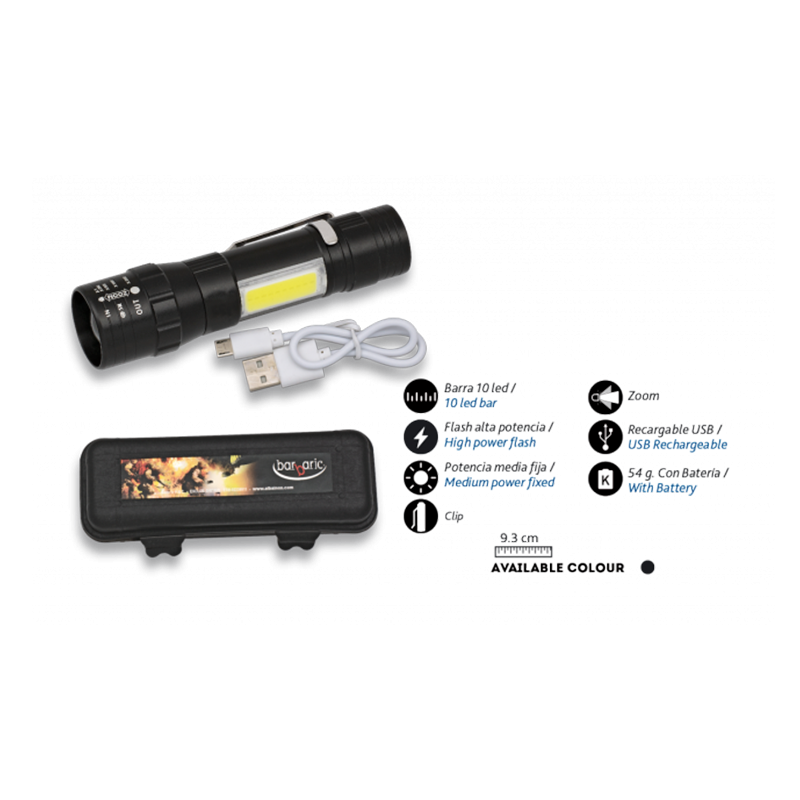 Linternas LED Alta Potencia Recargable, USB Táctica Policial