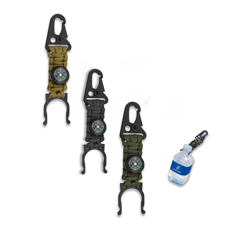  Imagen de Mosquetón paracord con sujeta botellas y brújula por Estrella Militar