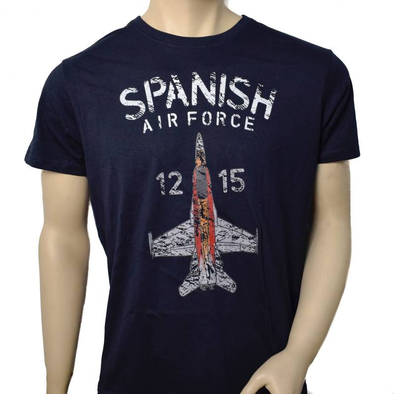 Imagen de Camiseta Algodón Spanish Air Force F-18 Marino por Estrella Militar