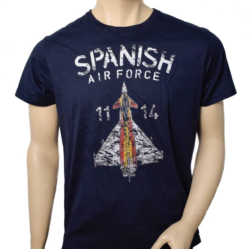  Imagen de Camiseta Algodón Spanish Air Force Eurofighter Marino por Estrella Militar